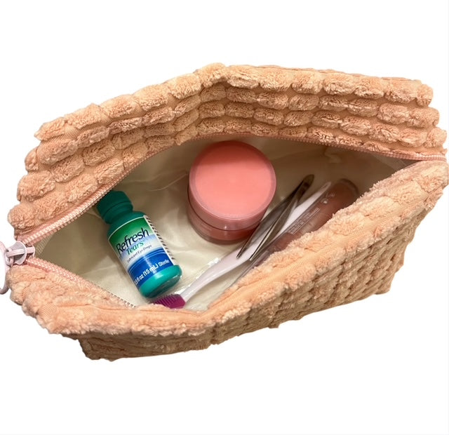 cosmetic bag - soft puff pink cosmetic bag