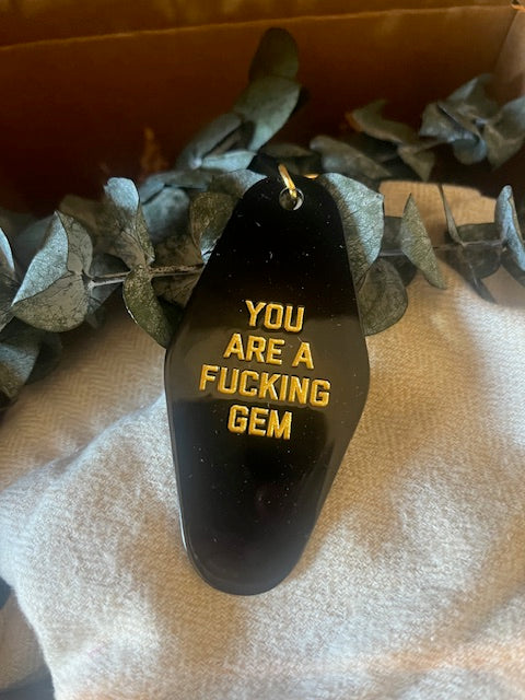 keytags - you are a gem motel key tag