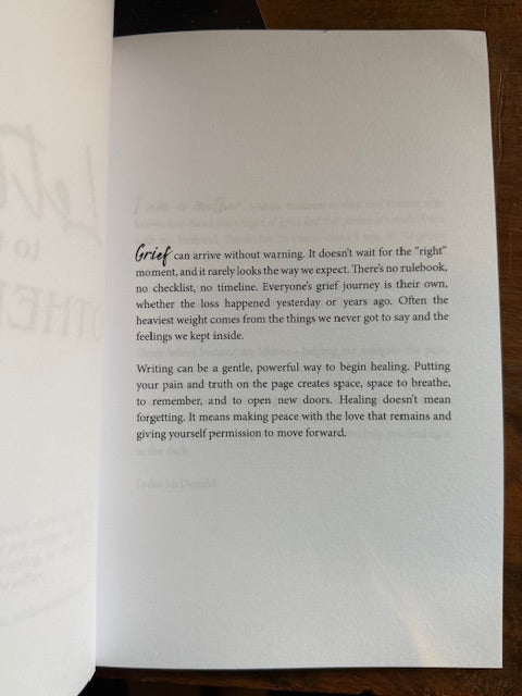 grief journal - letters to the other side