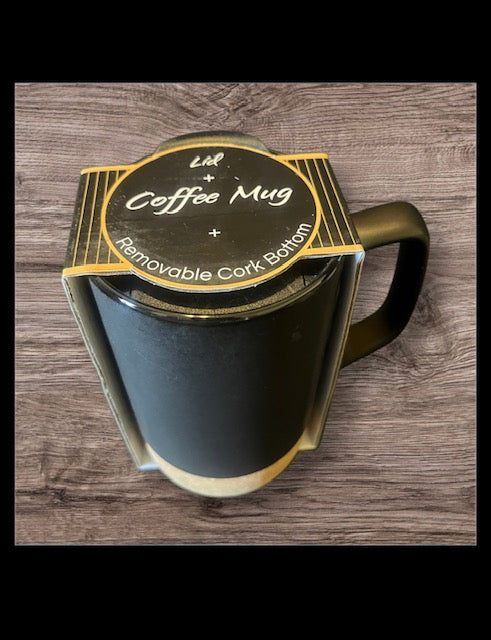 mug - large coffee mug w/lid & removable cork base