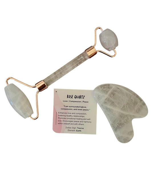 facial massage tools - rose quartz